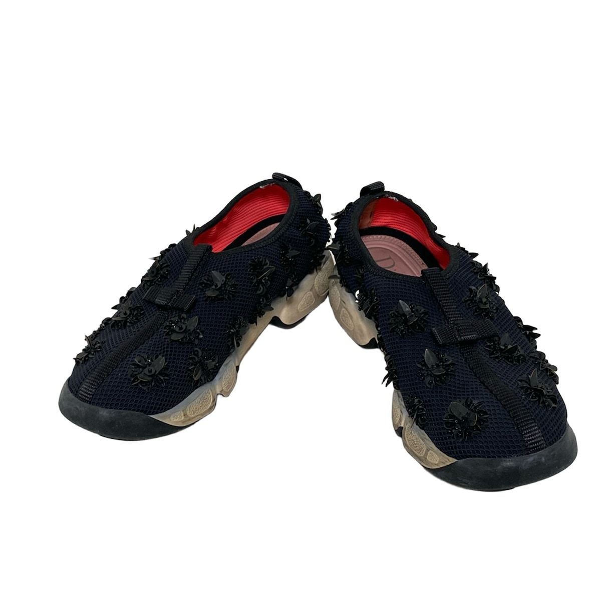 ディオール|クリスチャンディオール スリッポン 35 レディース - 黒 フュージョンスニーカー|スパンコール|ビーズ|インソール取外し可