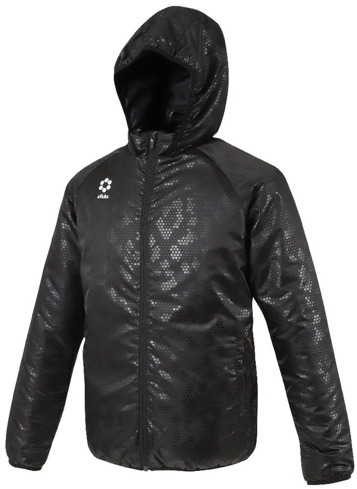 スフィーダ sfida フットサル BP パデッドフルジップジャケット 防風 撥水 トリコット起毛 裏起毛 ポケット 防寒 立ち襟 フード ジャンパー アウター 上着 HEX Beastライン SA21833 BLACK BLACK