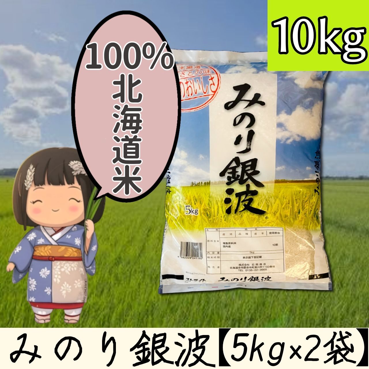 みのり銀波 10月1日値上げ 北海道米 ブレンド米 5kg×2袋 計10kg 9月中旬精米 お米 白米 精米