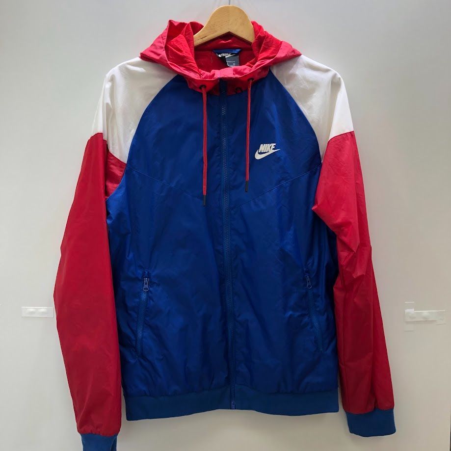 美品✨ NIKE ナイキ ナイロンジャケット フーディー L トリコロール NIKE/ナイキ ナイロンジャケット フーディ フード トリコロール