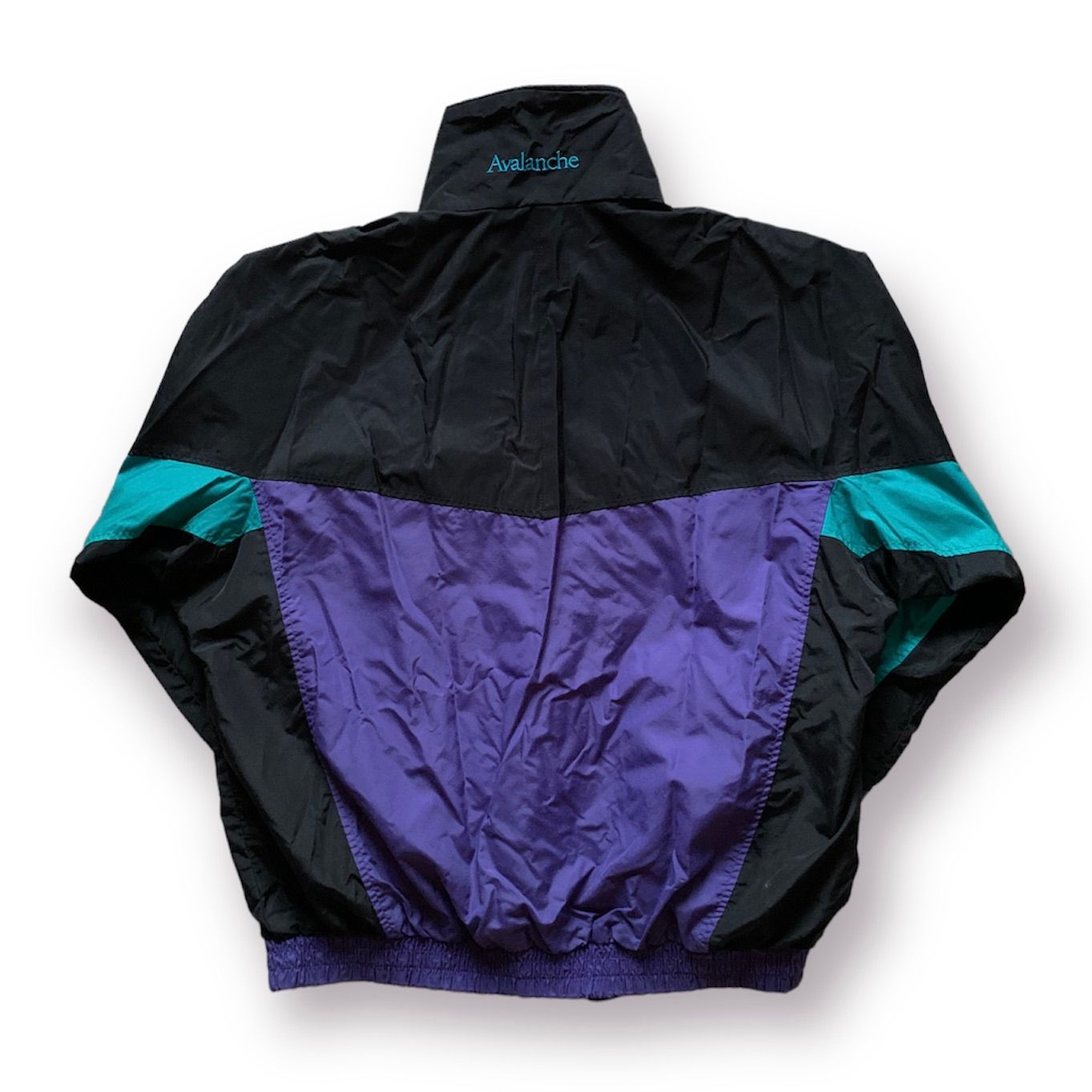 90s Columbia Avalanche Mountain Parka コロンビア マウンテンパーカー クレイジーパターン Lサイズ相当 ブラック  エメラルドグリーン パープル