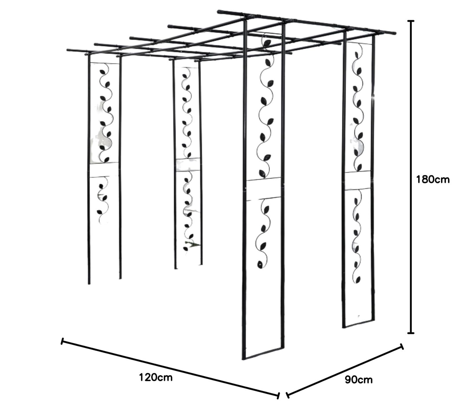 在庫 リビングアウト Living Out フルーツパーゴラ ブラック 小 幅90x奥行120x高さ180cm パーゴラ つる性植物 観賞用 テラス スチール ガーデニング 簡単組立