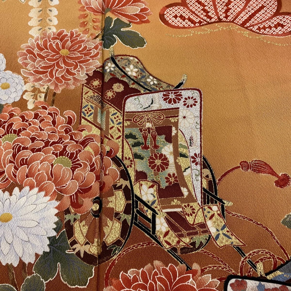 正絹✿訪問着 広衿 暈し染め 袷 正絹✿暈し染め 金銀