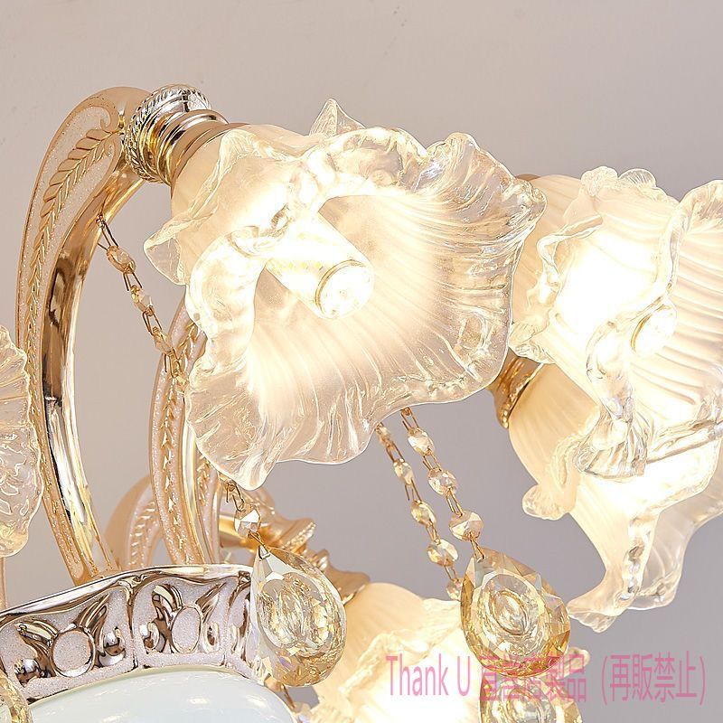 高品質推薦 リビングルーム用のクリスタル付きゴールドジオメトリーガラスハンギングシャンデリアライト - 110V 6灯 NEXPOTALLINN_EU