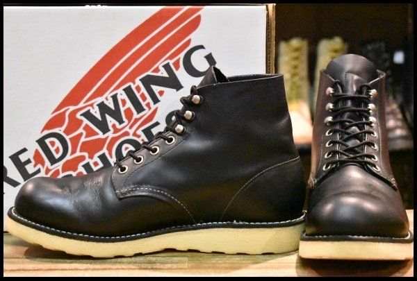 8D 06年 レッドウィング 8165 アイリッシュセッター 黒 ブラッククローム プレーントゥ 編み上げ ブーツ redwing HOPESMORE FI075