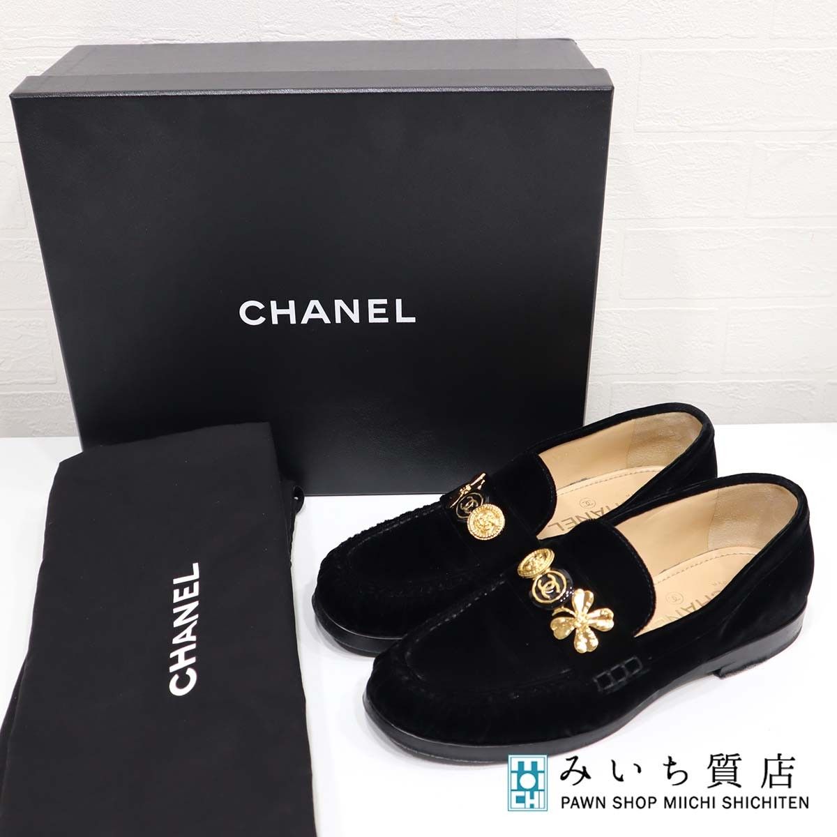シャネル　ローファー 2023/24 AW◇送料込【CHANEL】ローファー カーフスキン ブラック