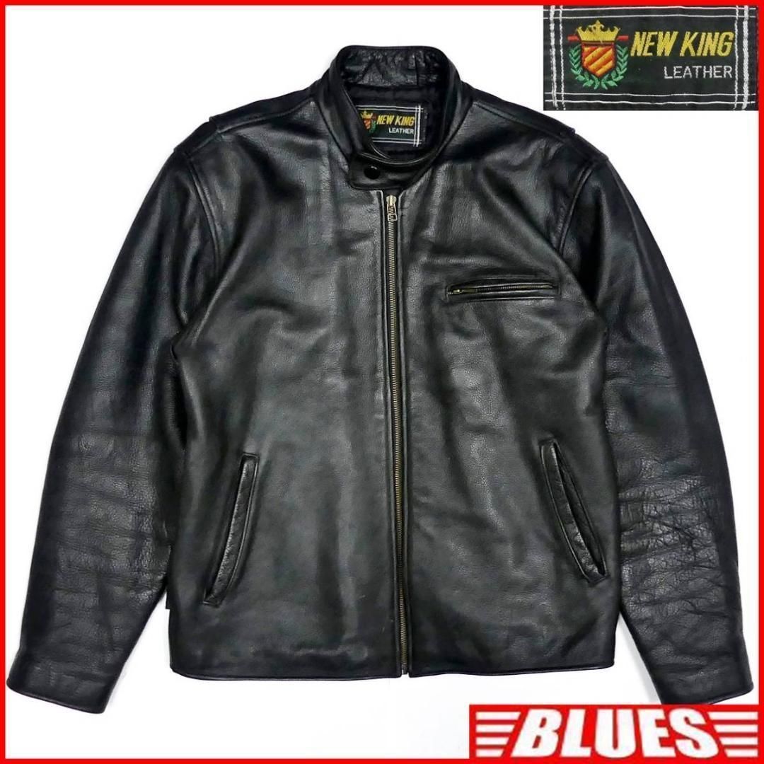 シングルライダース 黒 レザージャケット レザーライダースジャケット メンズ L位 黒 シングル 本革 本皮