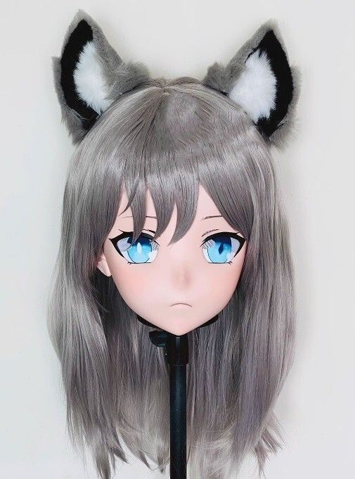 全頭マスク カツラ付き ロック付き NO.70 フルマスク ドール ヘッド ロリータ人形 コスプレ マスク 変身 仮装 着ぐるみ 二次元美少女
