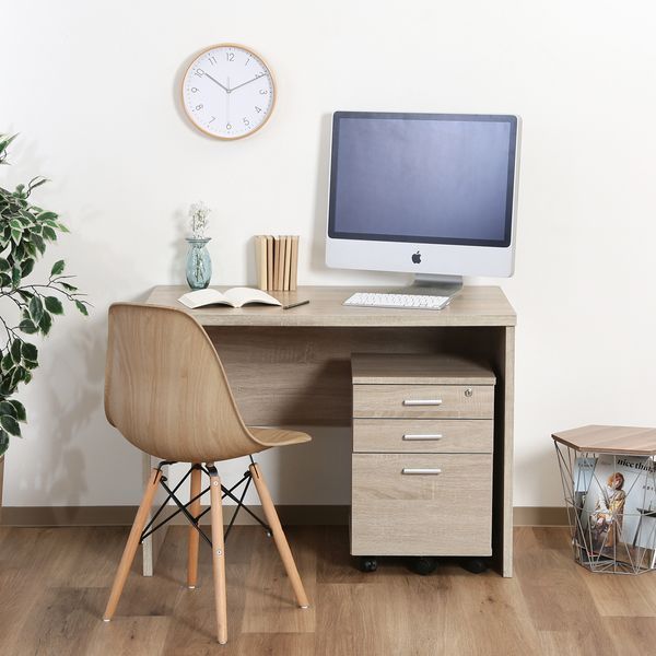 デスク2点セット ホワイトオーク