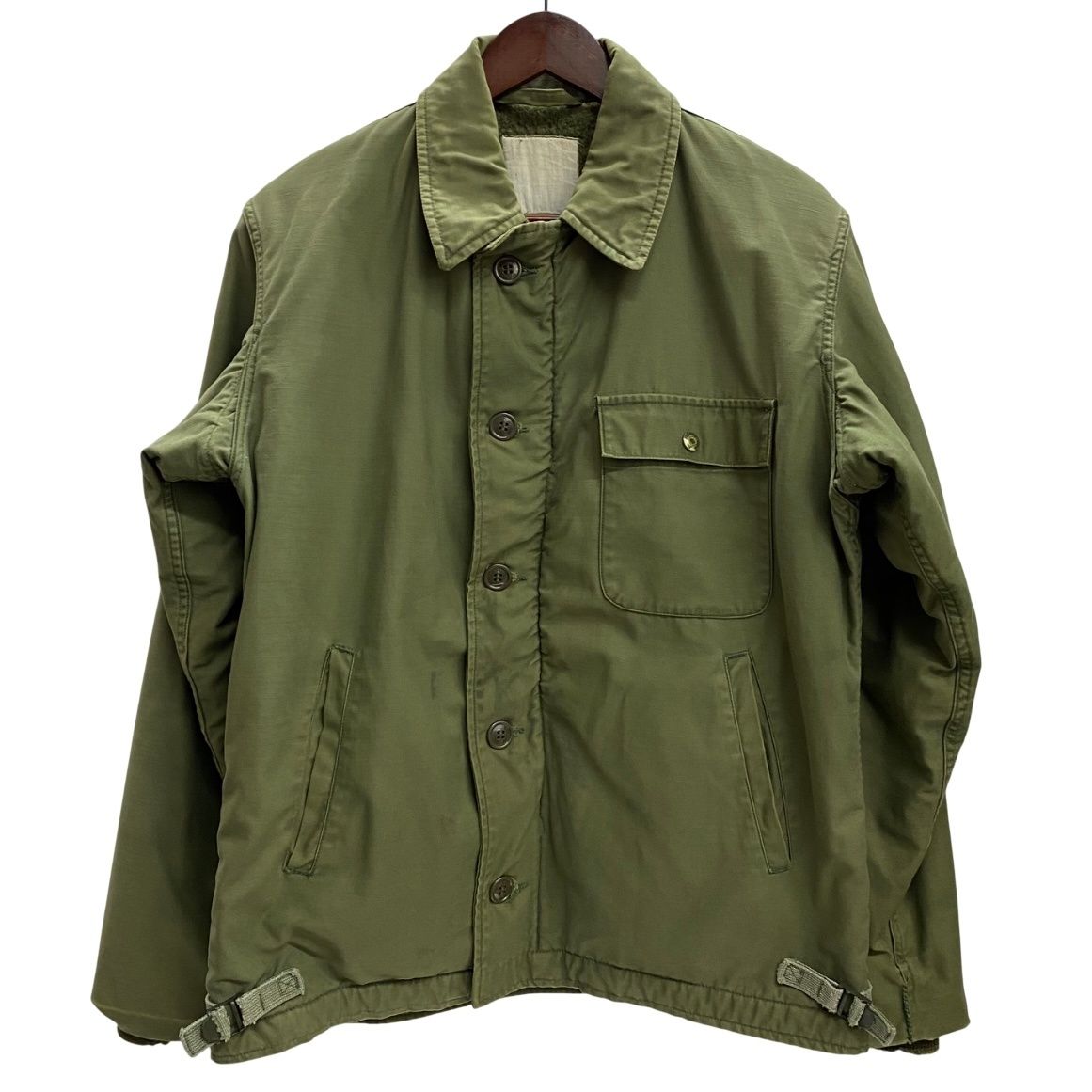 ヴィンテージ ~80 s US.NAVY A-2 デッキジャケット MILITARY ジャケット カーキ 201MT-3923 VB