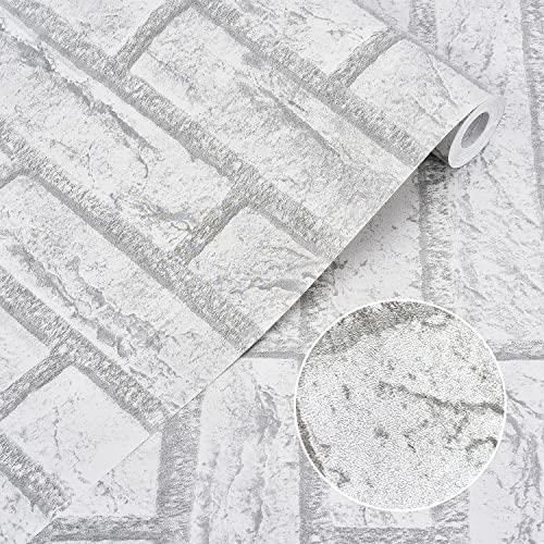 メルカリshops 44 5cm 10m 白レンガ柄 壁紙 おしゃれ レンガ調 白 10m