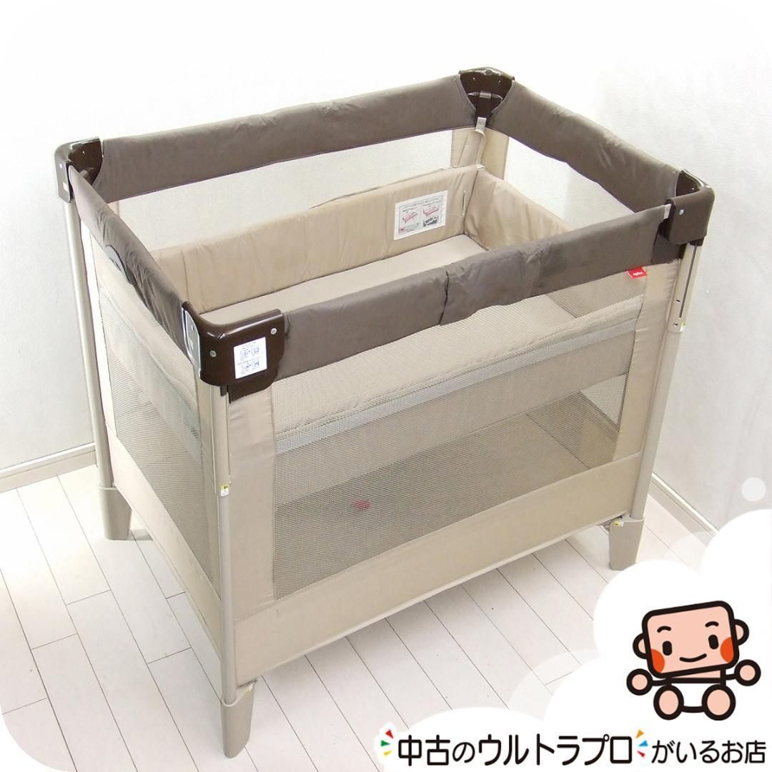 引取限定 KATOJI 木製ベビーベッド ホワイトハイタイプ。マット/寝具