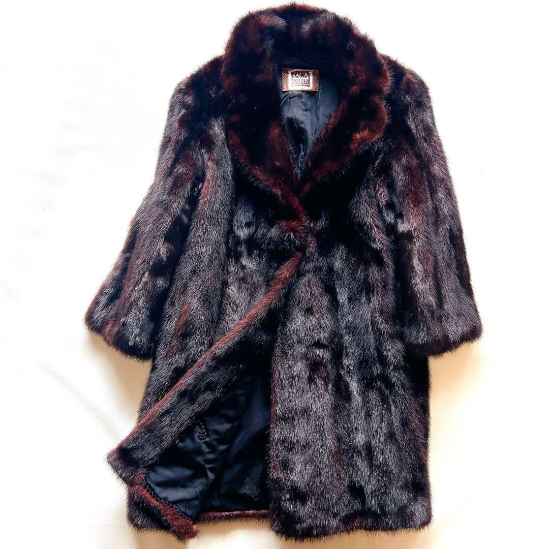 サガミンク SAGA MINK 毛皮 ロングコート ダークブラウン - メルカリ