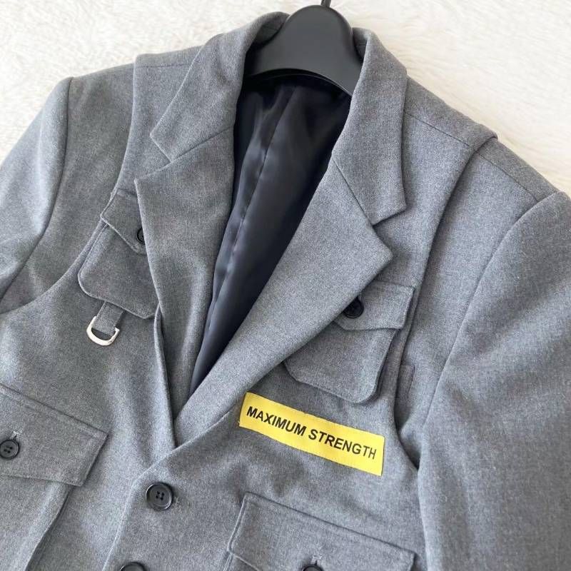 STUDIO SEVEN スタジオセブン ベスト レイヤード セットアップ スーツ ライト グレー S スリーピース 総裏地 2B センターベント KANDAIZUMI_COM