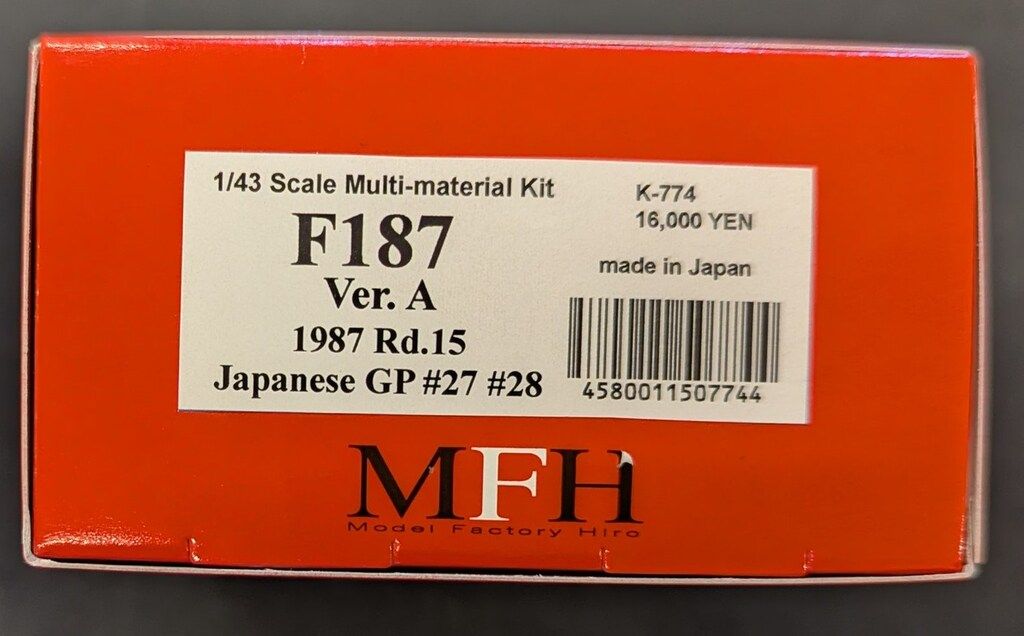 MFH|モデルファクトリーヒロ 1|43Scale Multi-material Kit F187Ver.A 1987 Rd.15 JapaneseGP 27 28 K-774