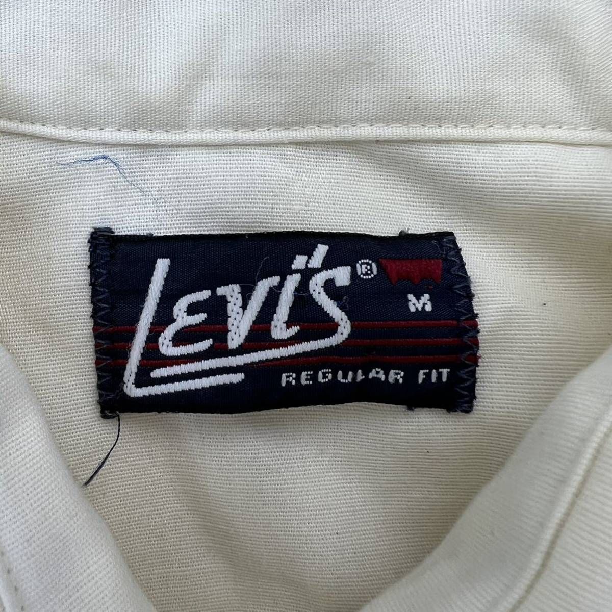 70s ☆ LEVIS 希少 白 ウエスタン シャツ ワークシャツ 長袖 ホワイト M 王道 定番 アメカジ ストリート 古着 人気 リーバイス■BC246