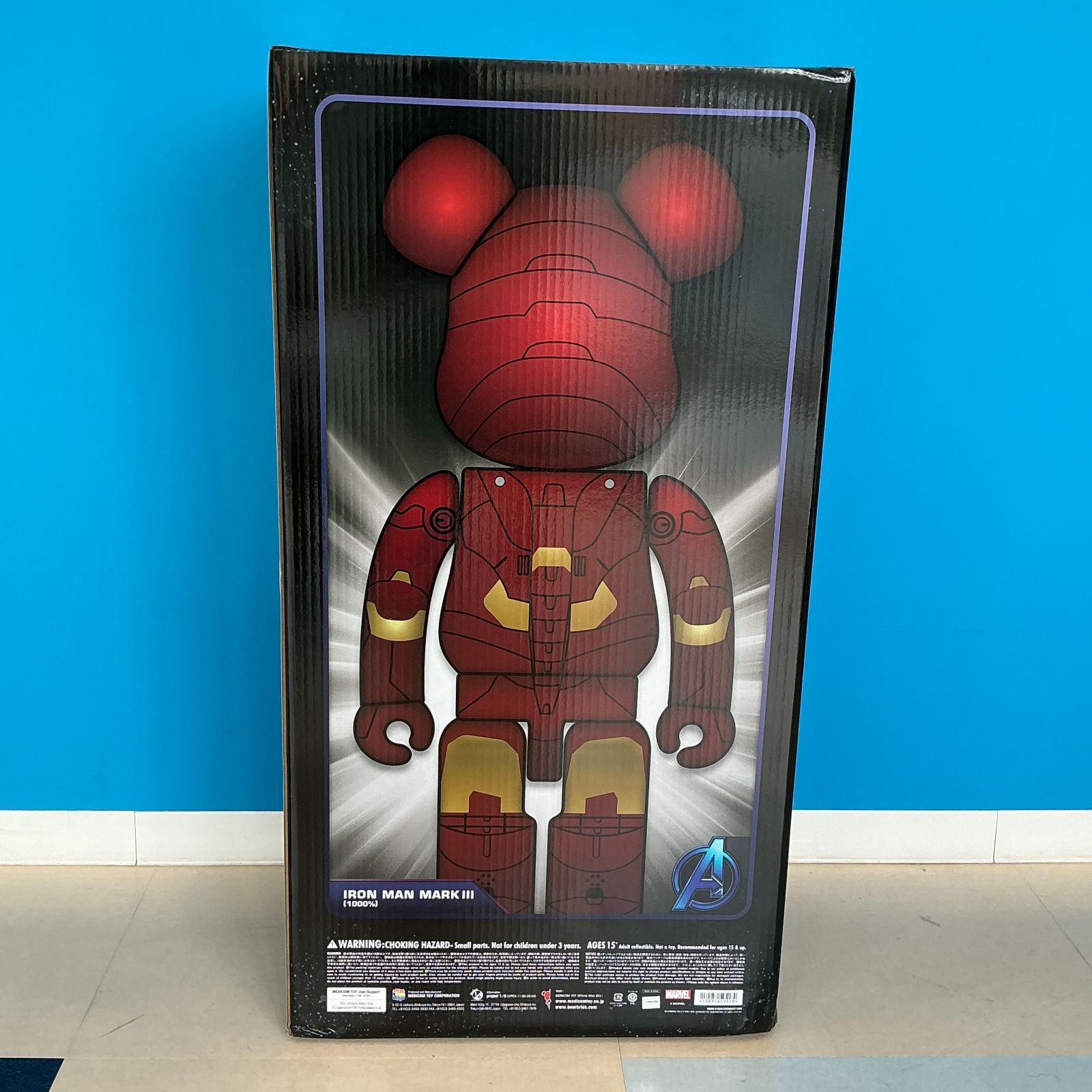 ベアブリック BE@RBRICK IRON MAN MARK Ⅲ 1000％ アイアンマンマーク3 III フィギュア メディコムトイ MEDICOM  TOY 新品未開封 輸送箱付 - メルカリ