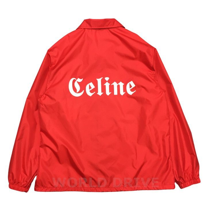 新品 CELINE ロゴ プリント ナイロン コーチジャケット レッド - WORLD