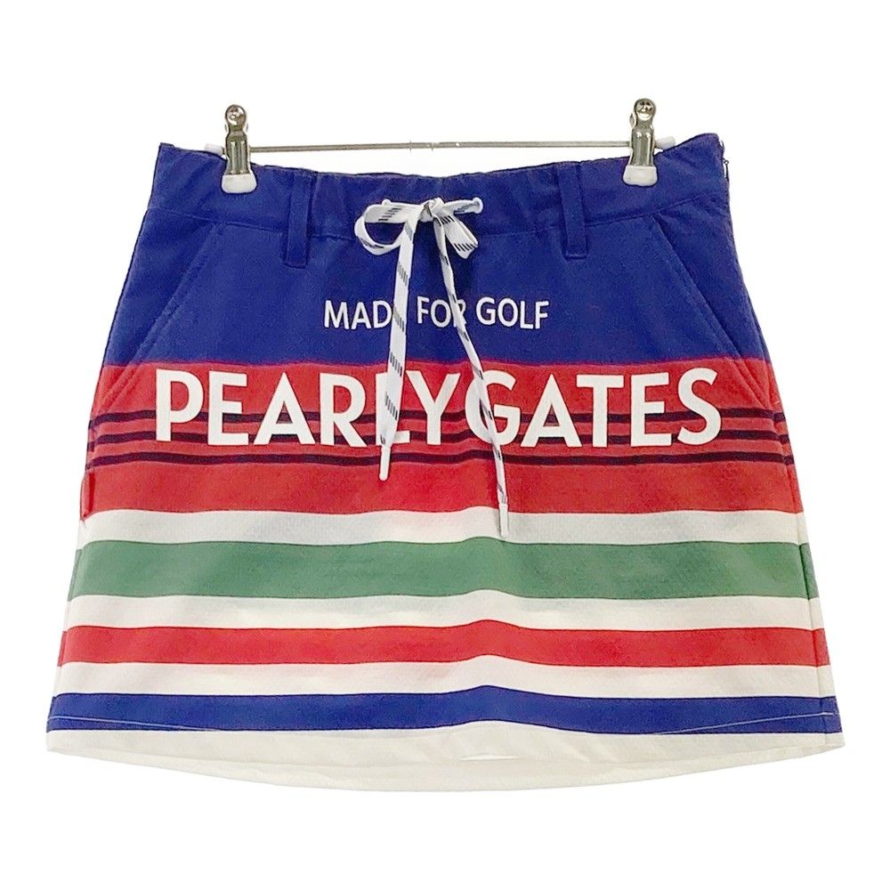サイズ：1 PEARLY GATES パーリーゲイツ スカート ボーダー柄 ネイビー