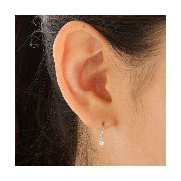 プラチナ 0.1ct フックピアス ダイヤモンドピアス