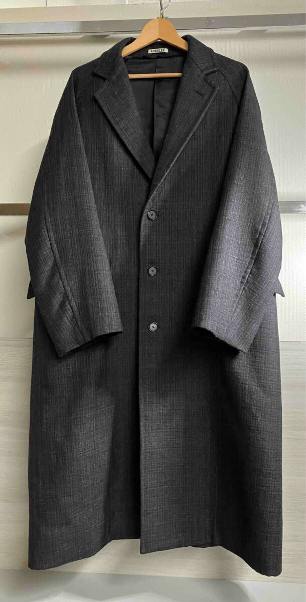 AURALEE|オーラリー|WOOL DOUBLE CLOTH CHESTERFIELD COAT|チェスターコート|ミックスチャコール|A20ACO1BN|サイズ3