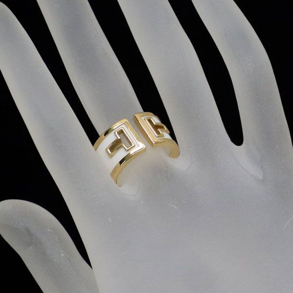 ティファニー ホワイトセラミック/ K18YG リング Tカットアウト - メルカリ 