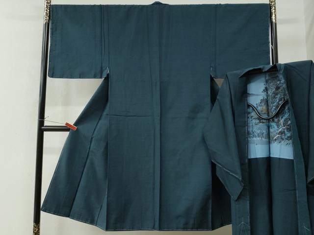 正絹紬反物32(江戸紬、濃紺) おきらく館) 正絹 正絹 濃紺亀甲柄 紬 反物 反物 r7816.1 - メルカリ