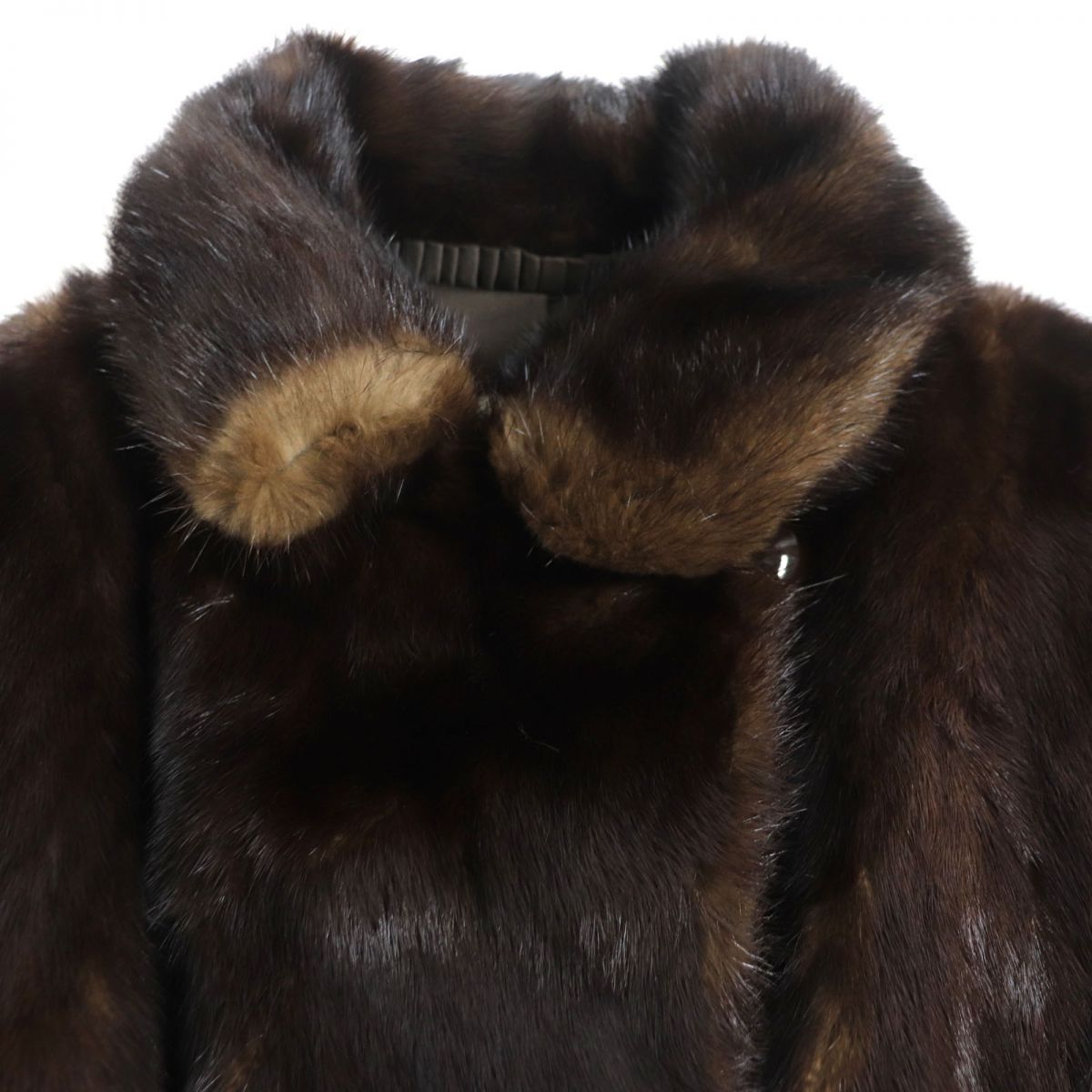 美品▽Nakamura Fur ナカムラファー MINK ミンク 裏地ロゴ柄 本毛皮