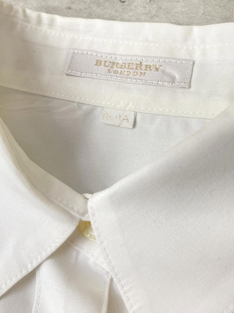【美品】バーバリー白シャツ160A サイズ BURBERRY バーバリー 無地 長袖 シャツ size160A/白