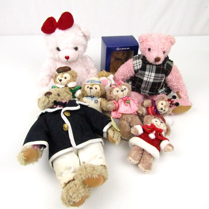ダッフィー シャリーメイ/レクサス/リーガル等 ぬいぐるみ 10点セット テディベア くま バッチ ディズニー グッズ まとめて 大量 ダッフィー シャリーメイ/レクサス/リーガル等 ぬいぐるみ 10点