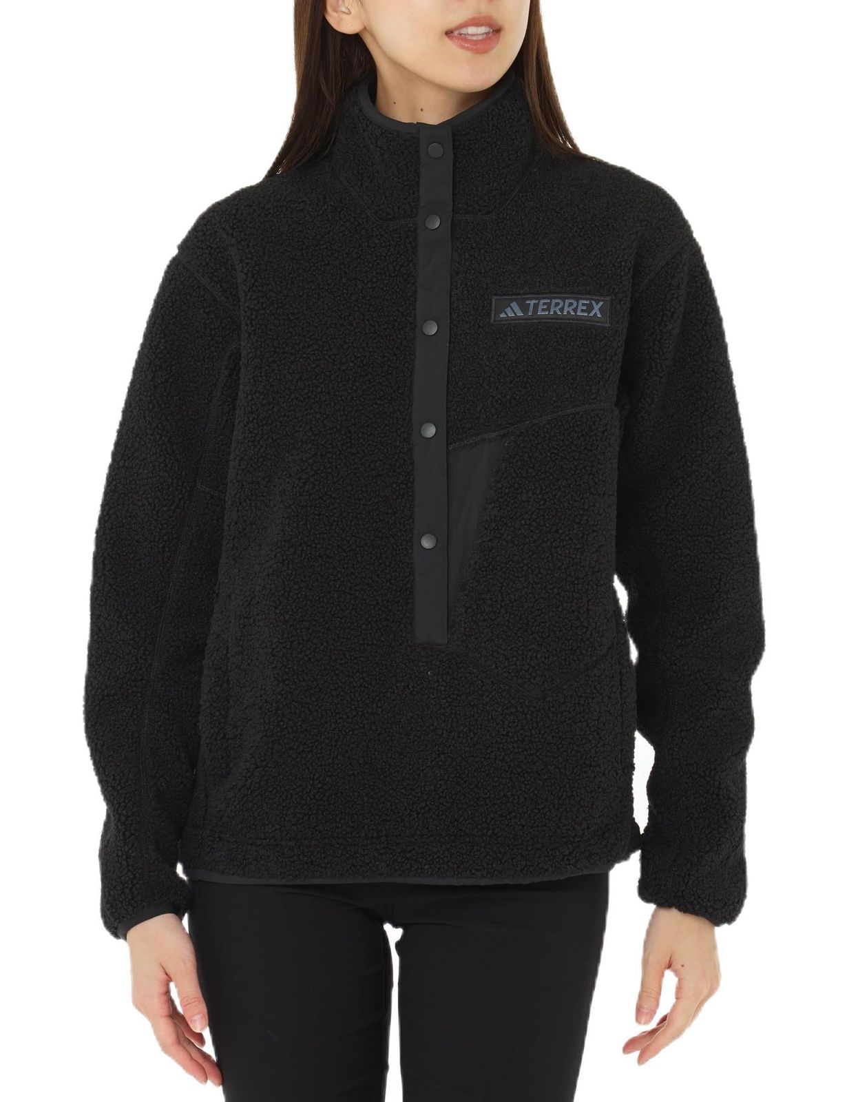 アディダス スウェット フリース テレックス Xploric ハイパイルフリース プルオーバー スウェットシャツ JOJ35 レディース ブラック IW0225 J|M