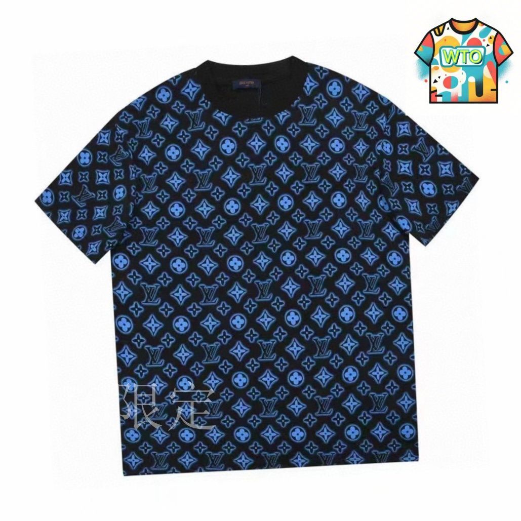 【涼しげモノグラム☆】ミニチュアの帆船♪ LouisVuitton シャツ LOUIS VUITTON ルイヴィトン Tシャツ レディース XS ブラック