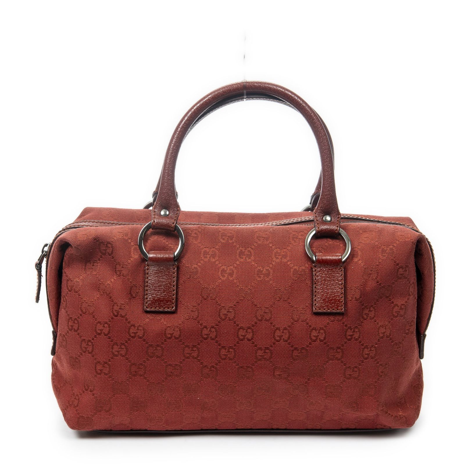 GUCCI グッチスモールボストン赤GGキャンバスA