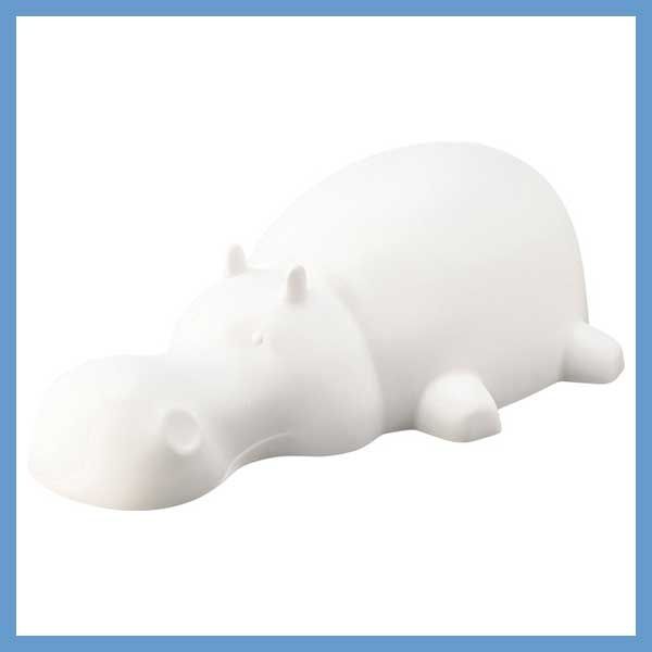 ポリプロピレン製アニマルスタッキングスツール（カバ）No.13（W50×D85×H26cm）／ホワイト