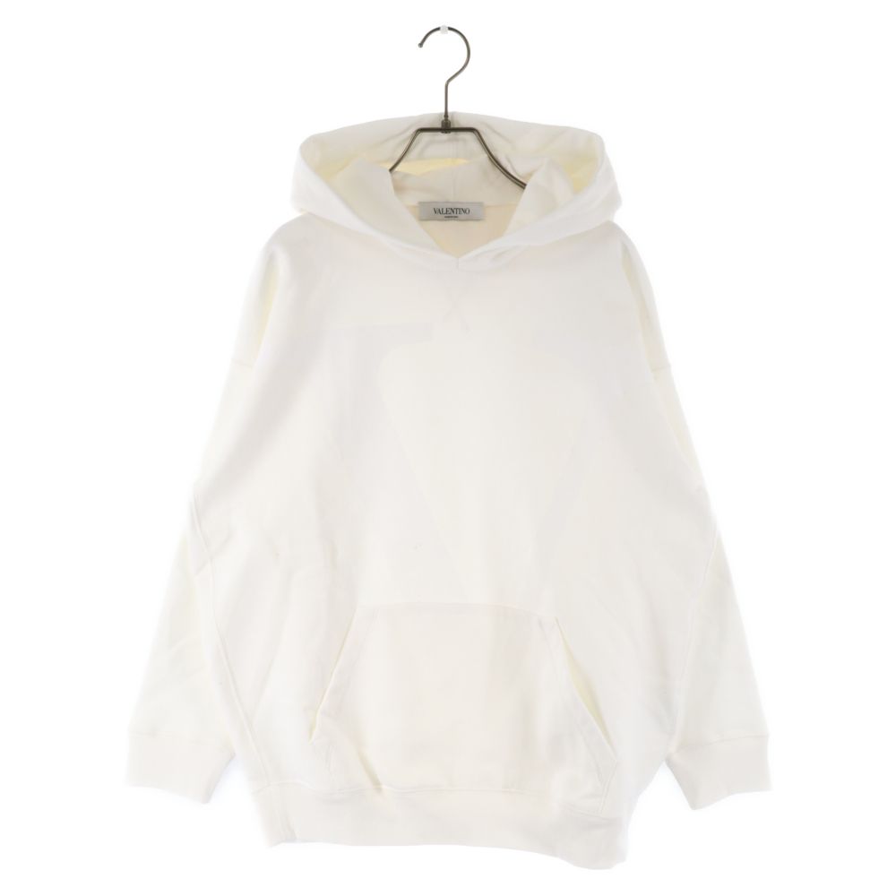 VALENTINO (ヴァレンチノ) VLogo Signature Hoodie Vロゴプリントプルオーバースウェットパーカー ホワイト  VB3MF08V66G