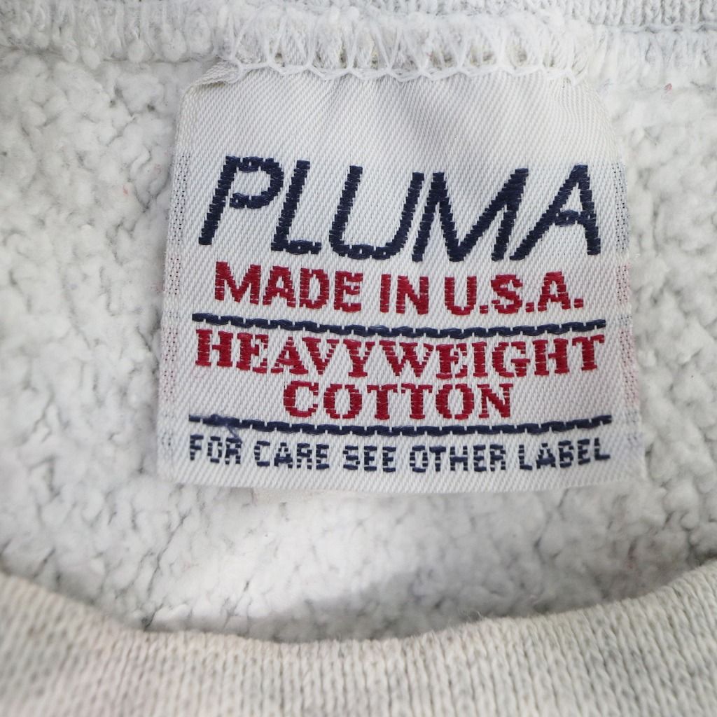 90年代 USA製 PLUMA ワンポイント刺繍 スウェット トレーナー