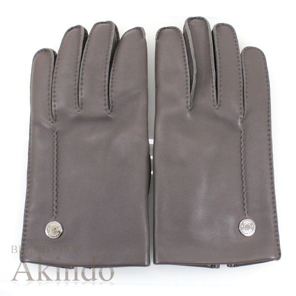 HERMES ウールレザー手袋 サイズ7.5 新品】エルメス グローブ 手袋 レディース サイズ ＃7.5 グレー