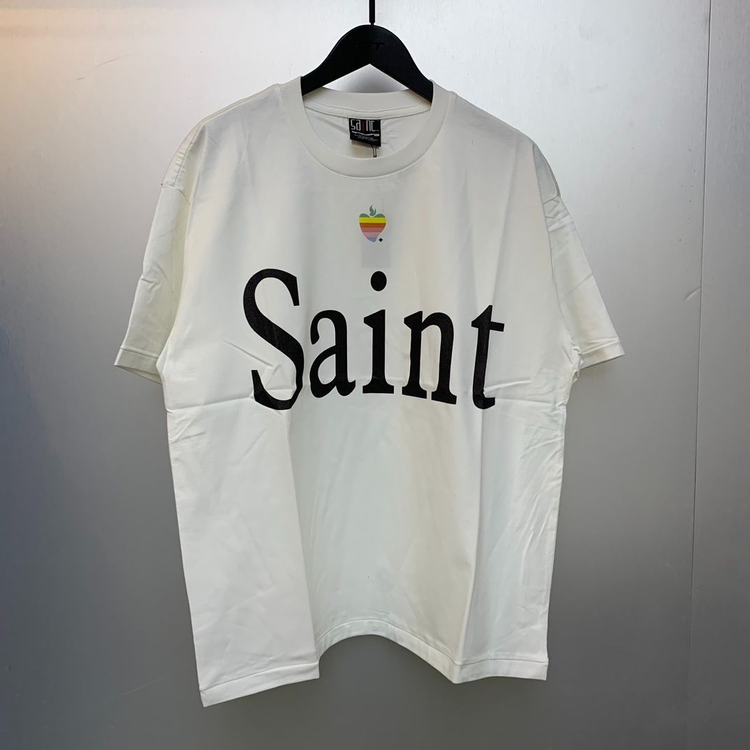 ★送料・関税込み★【Saint Mxxxxxx】コットン Tシャツ 関税送料込☆SAINT Mxxxxxx プリントコットンジャージーTシャツ