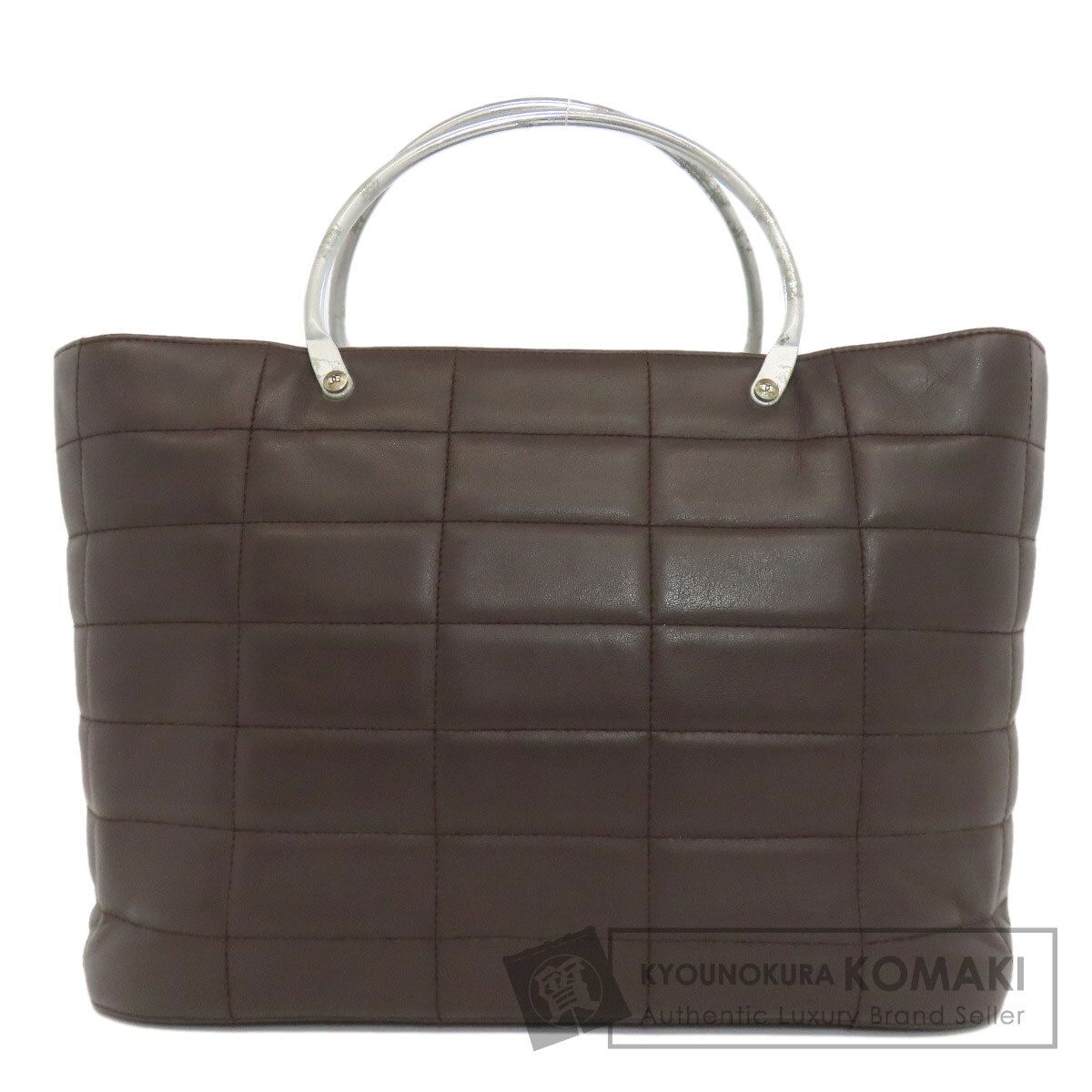 CHANEL シャネル チョコバー シルバー金具 ハンドバッグ カーフ 