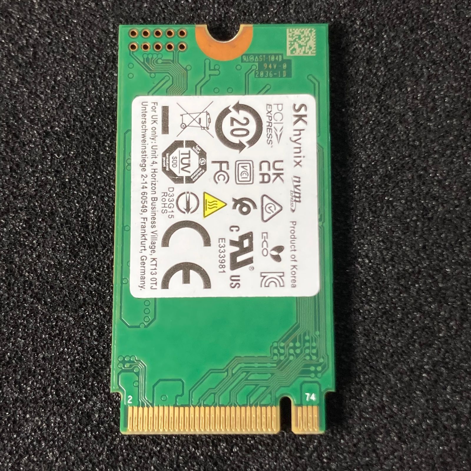 SKHynix | M.2 NVMe SSD 2242 | PCIe3.0×4 | 256G | 95% / y21 | HFM256GDHTNI | sk【632】