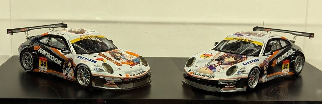 MMP 1|43EBBRO HARUHI RACING HANKOOK PORSCHE SUPER GT300 2011 セットパッケージ