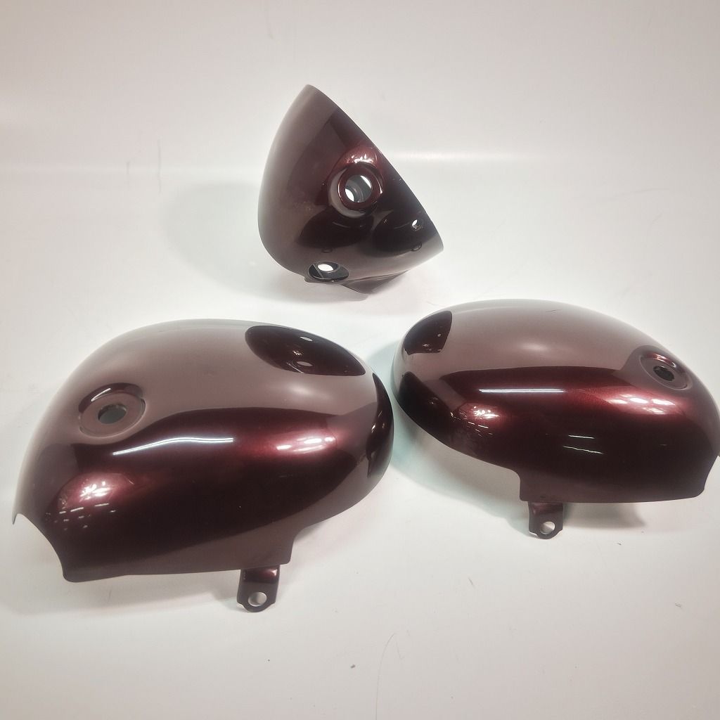 カワサキ エスト BJ250A 2008 サイドカバー左右 ヘッドライトカバー ボルドー 赤 割れ無し