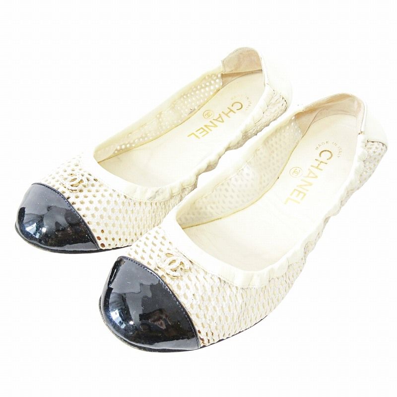 シャネル CHANEL メッシュ バレエシューズ フラット シューズ