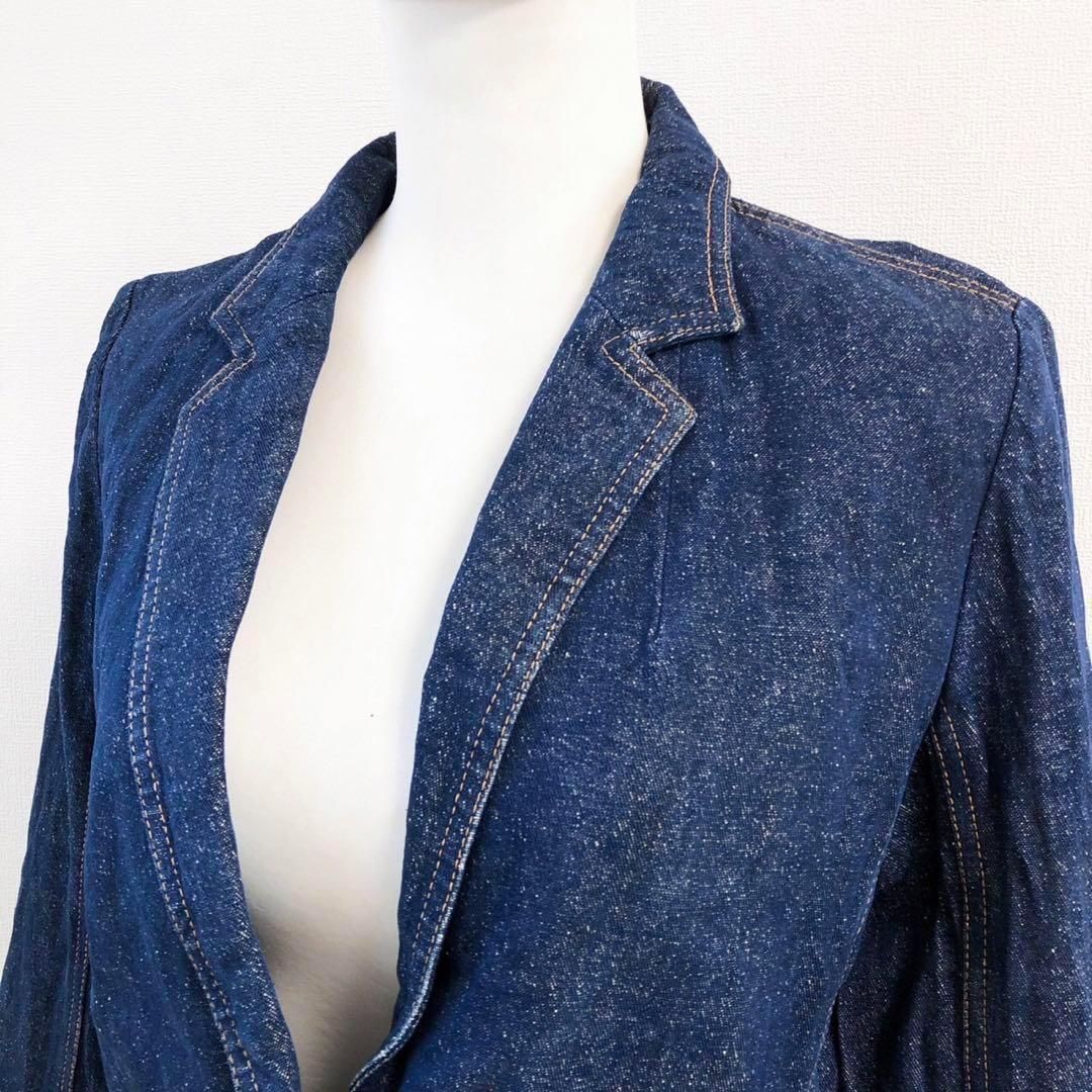 希少モデル【美品】レオナール　シルクデニムコート　ペイズリー柄着脱ライナー　金釦 希少モデル【美品】レオナール シルクデニムコート ペイズリー柄