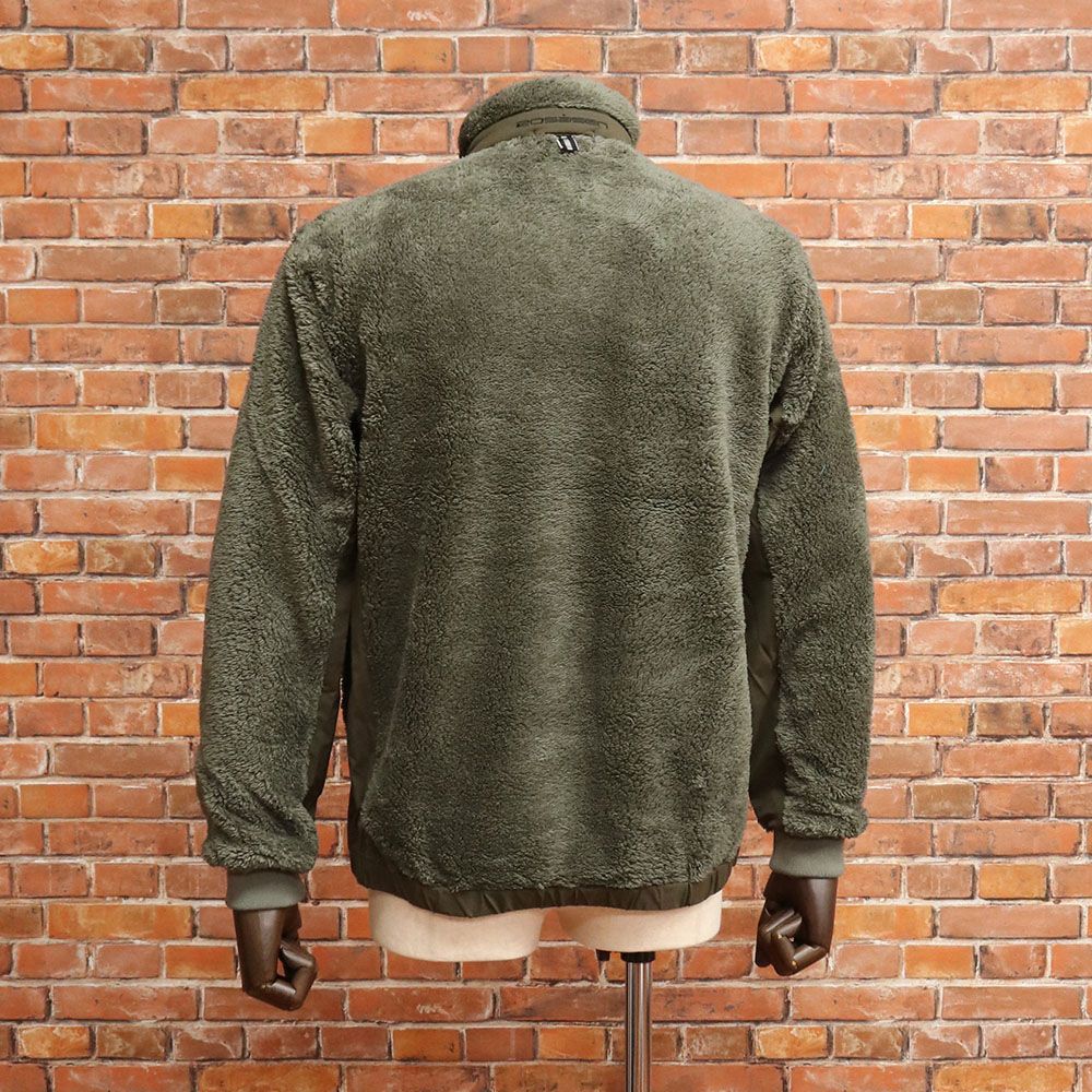 秋冬|Rosasen|LLサイズ|ダブルフェイスボア アノラック 044-59011 異素材切替 ハーフジップ ゴルフウェア メンズ 紳士 ロサーセン |カーキ|mc173|