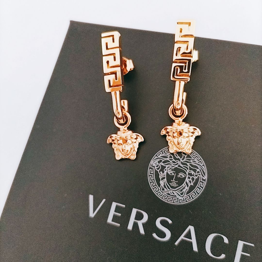 新品未使用】VERSACE グレカ メドゥーサ ドロップピアス ヴェルサーチ 