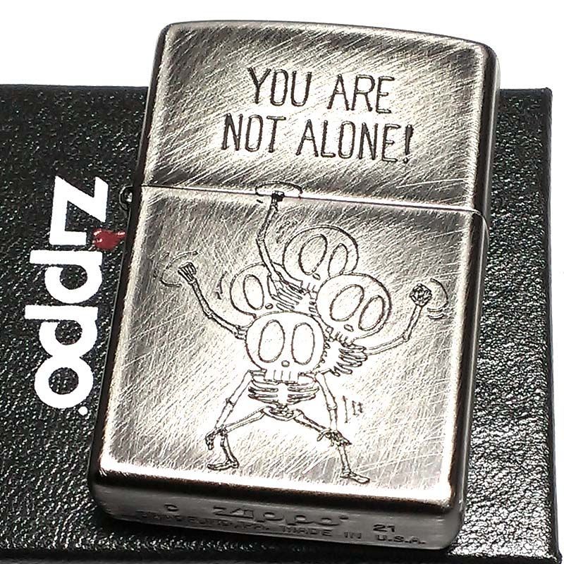 ZIPPO ライター ユーズドフィニッシュ ALONE スカル かわいい ジッポ 彫刻 シンプル アンティークシルバー かっこいい おしゃれ  レディース メンズ ギフト プレゼント - メルカリ