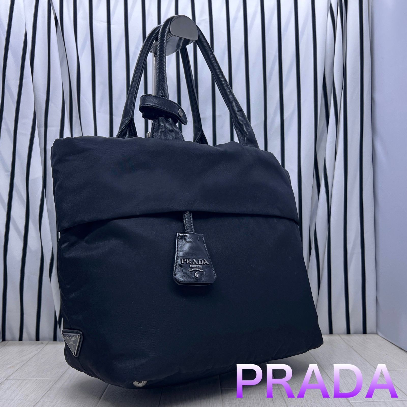 【美品】PRADA×プラダ A4収納可能トートバッグ