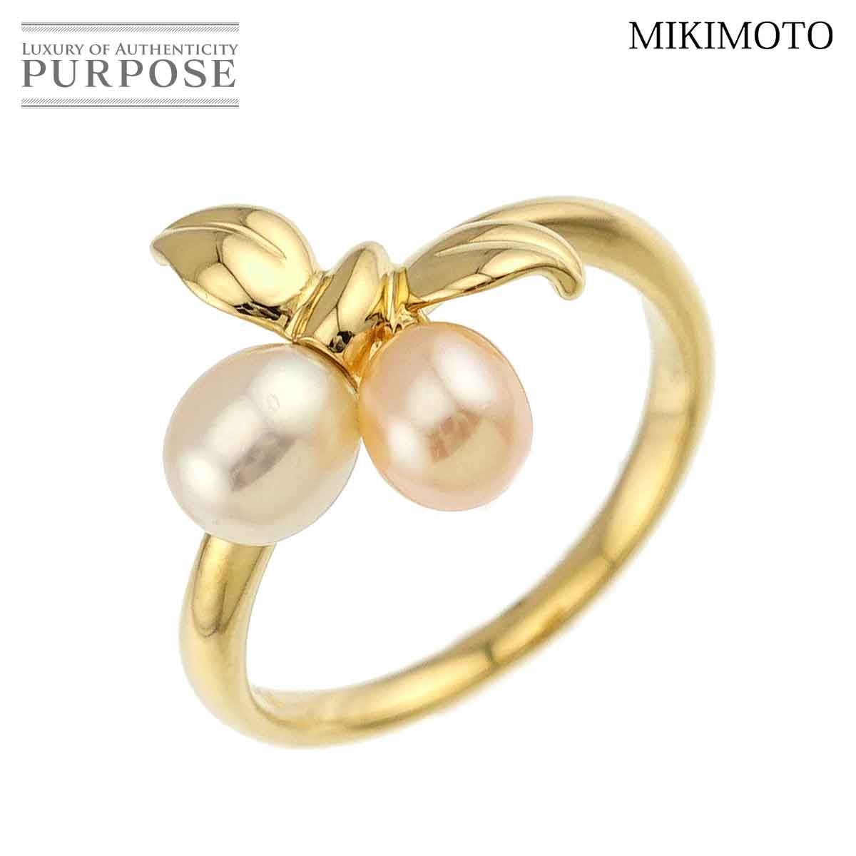 MIKIMOTO ミキモト ブローチ あこや真珠 5珠 リーフM刻印 シルバー