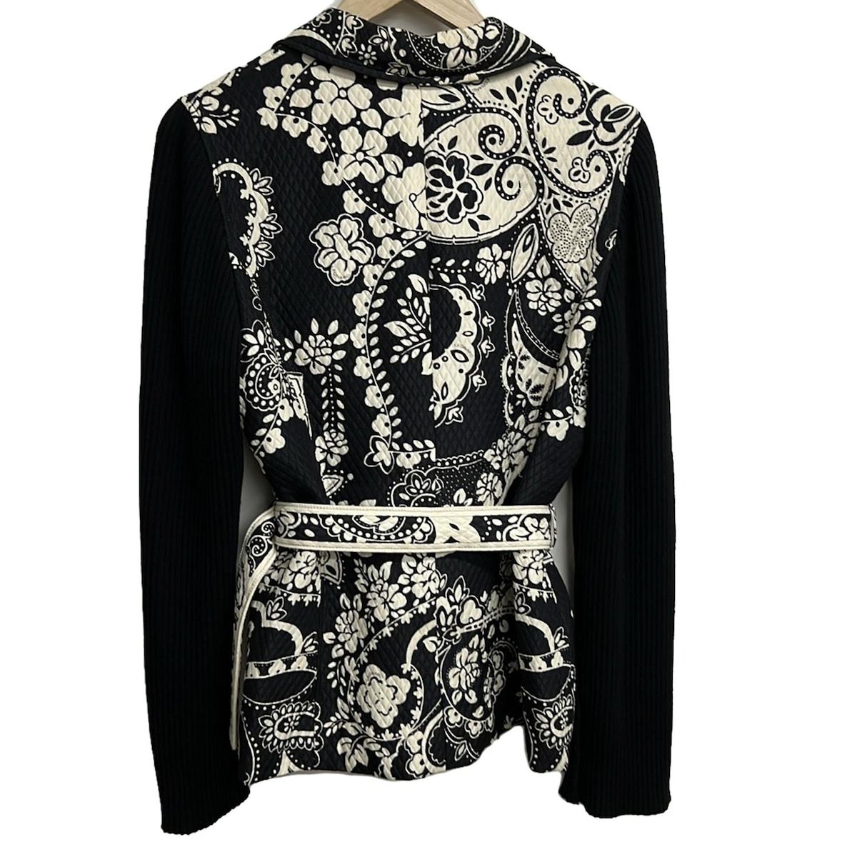 LEONARD レオナール コート サイズ13AR M レディース - 黒×アイボリー 長袖 花柄 春 秋